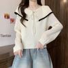 Korean Style Women's Doll Collar Knit Sweater - Loose Fit, Age-Reducing, Autumn/Winter 2026 Collection
