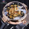 Gold Hollowed Out Movement with Diamond Dial Ladies' Waterproof Luminous Automatic Mechanical Watch Holiday Gift Women's Fashion Watch