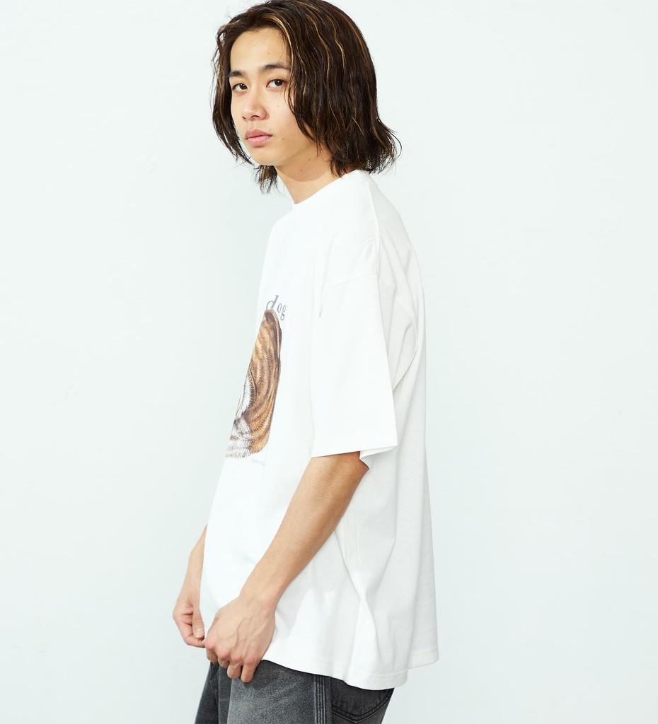 Lee Bulldog Print White Men's T-Shirt,