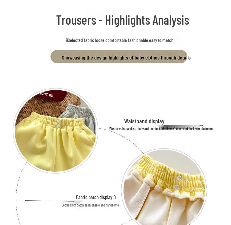 Children's Spring/Autumn Sporty Sweatpants - Unisex, Loose Fit, Versatile and Stylish Korean Baby Trousers