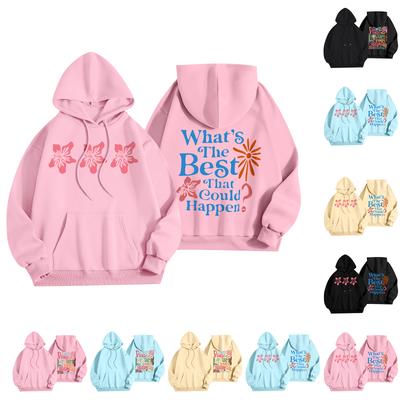 Женская мода, женский легкий пуловер с длинными рукавами и карманами, толстовка с капюшоном в стиле консервативного стиля