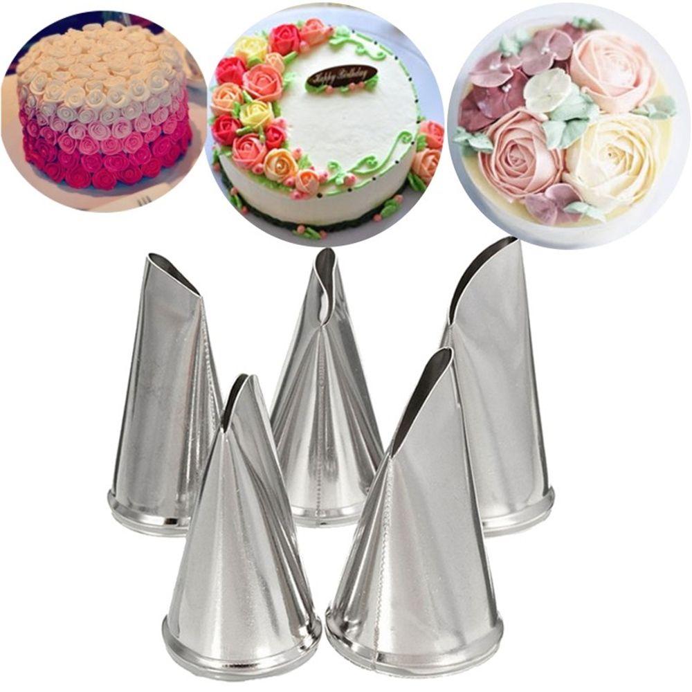 5 Pcs/Set DIY Rose Craft Icing Piping Nozzles Cake Decorating Tips Cream Petal Pastry