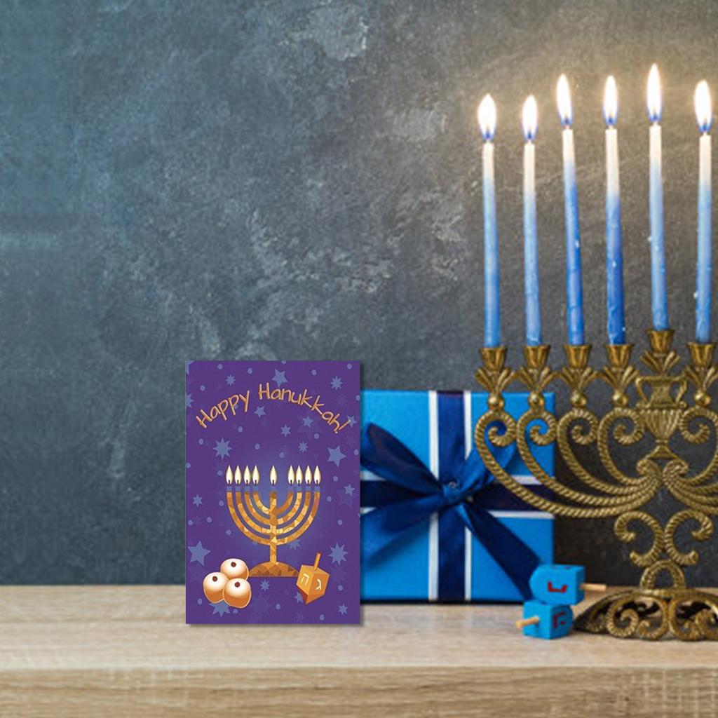 30Pcs Candle Candlestick Hanukkah Greeting Card with Envelopes Jewish Holiday for Men Women Jewish Invitation Notecard