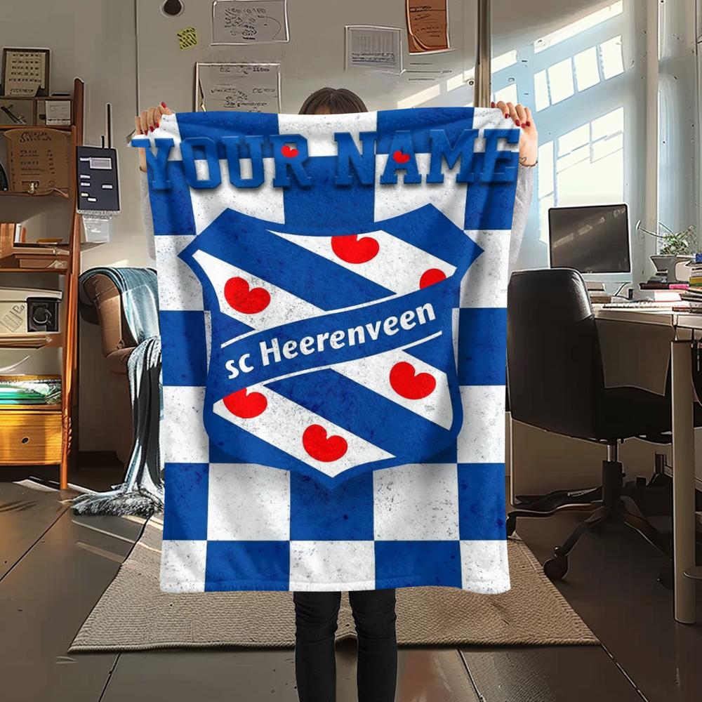 1PC Custom Name SC Heerenveen Patterned Flannel Blanket Suitable For All Seasons for Home Decor Warmth and Comfort Gifts Holiday Present_xia