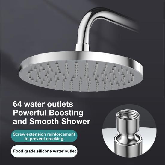 Large Stainless Steel Shower Head 360 Degrees Water Discharge High Pressure Rainfall