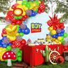 Super Theme Red Yellow Green Star Cloud Mushroom Foil Balloon Garland Baby Shower Kids Birthday Party Decoration Supp