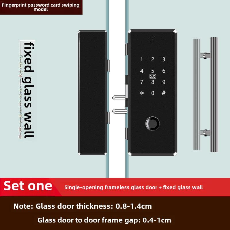 Умный замок для стеклянной двери без удара: Дистанционно управляемый замок со сканером отпечатков пальцев для одно- и двухдверных дверей