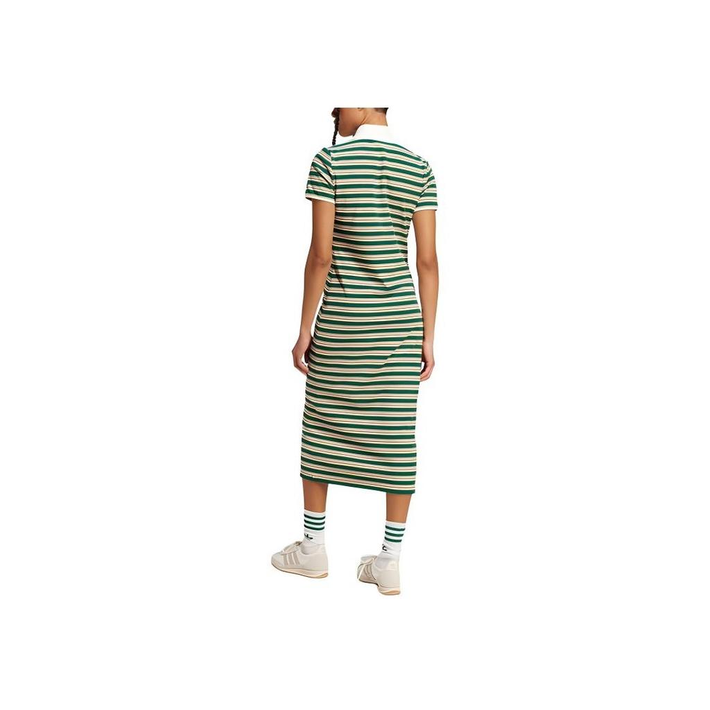 Adidas Striped Polo Casual Dress Women Dress Multicolor JC6178