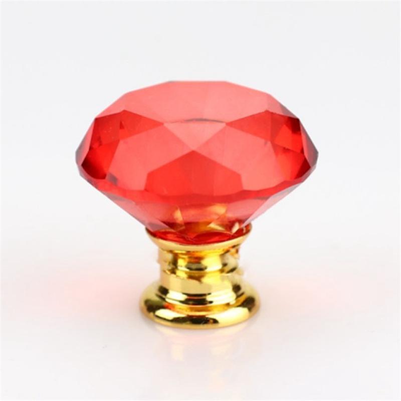 Cupboard Drawer Single Hole Handle Screw Handle Transparent Color Diamond Crystal Furniture Hardware Small Handle