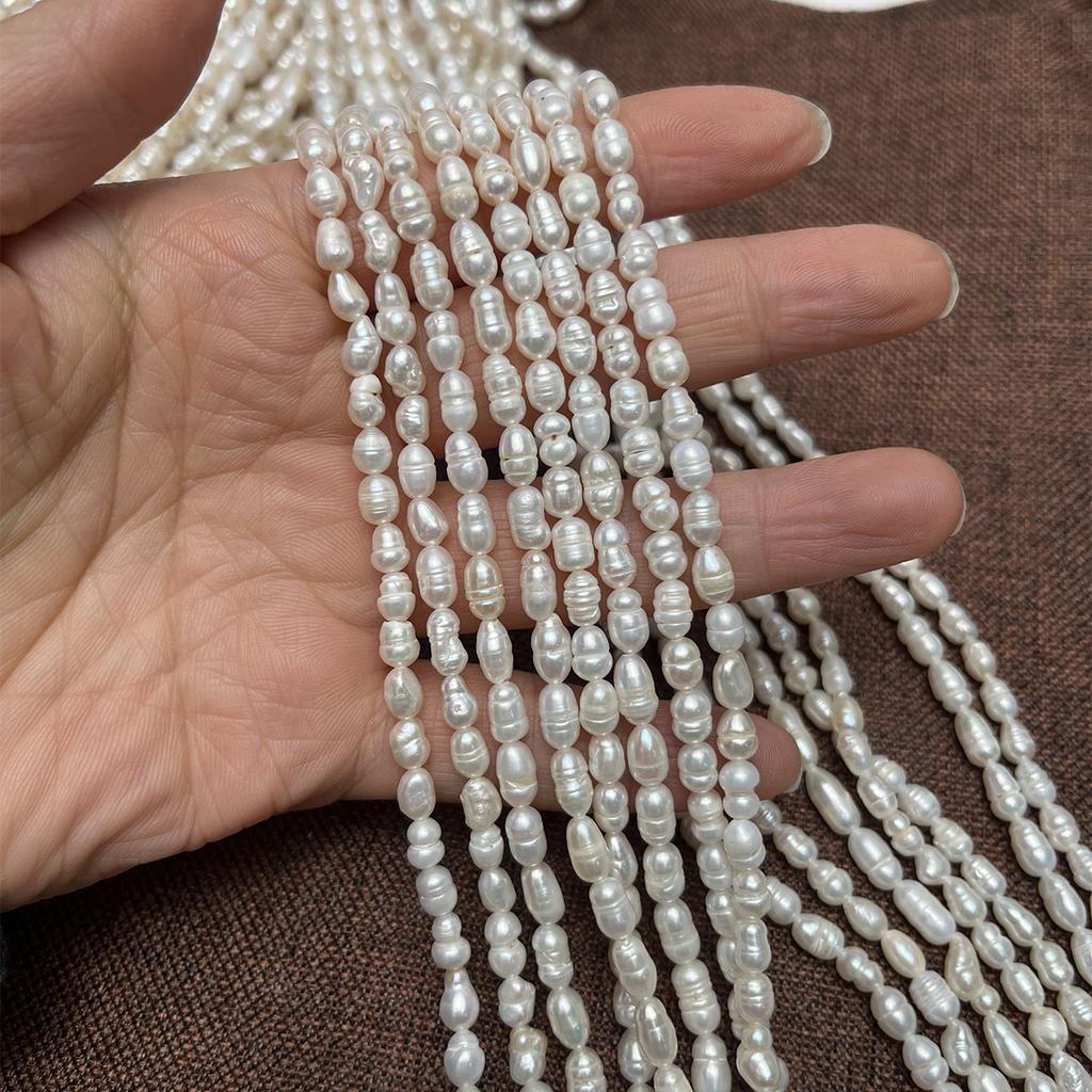 1 нить мини белых бусин из натуральной ракушки перламутра, бохо ручной работы, рисовые бусины, 2,8-3,2 мм, для изготовления украшений своими руками, 36 см, низкое качество, но недорогие