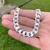 THICK Silver Men' Bracelet 6mm/23cm DIAMOND PLATED SILVER 925