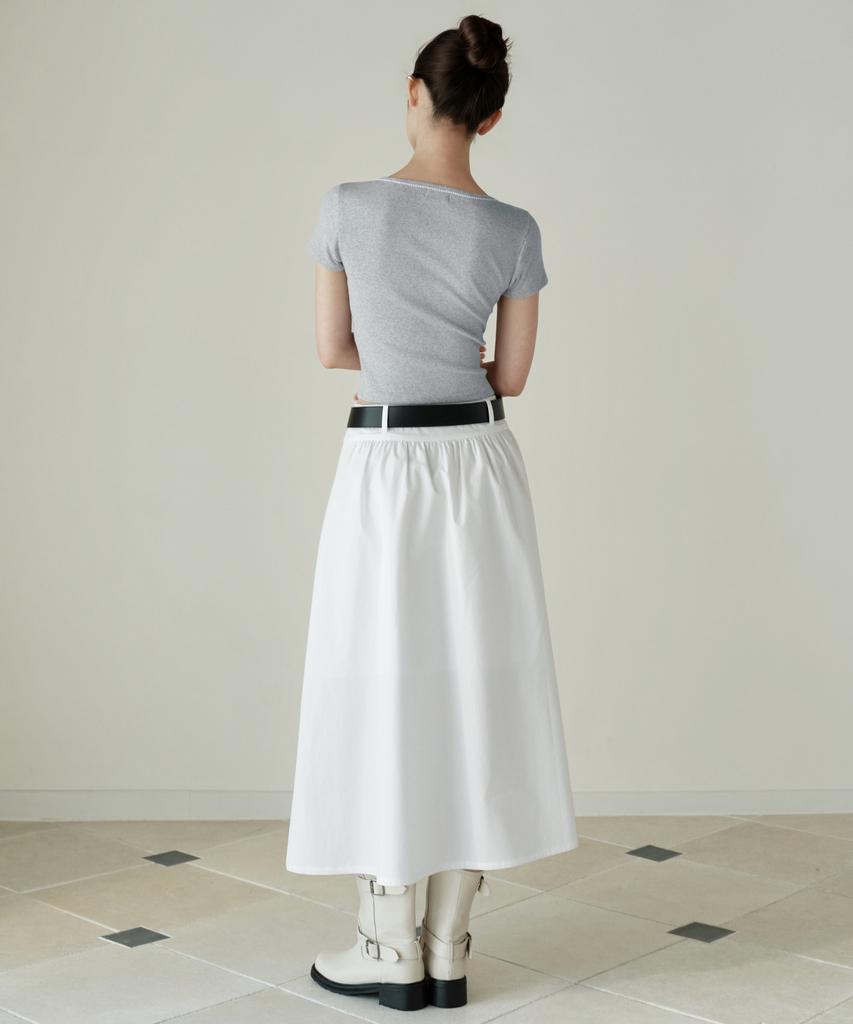 Musinsa Standard Woman Women'S Poplin Low-Waisted Long Skirt [White]
