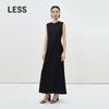 LESS 2025 Весна Новое Платье-макси без рукавов с круглым вырезом