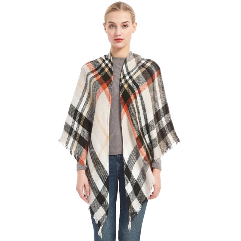 Женский зимний шарф фишу на ощупь как кашемир с яркой зимней шалью-накидкой Зимняя офисная накидка Легко сочетающийся фишу