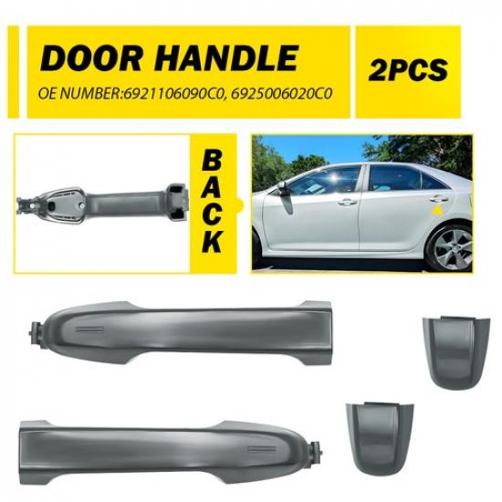 Outside 2X Handle Door & Rear RightSide Left 12-17 Fit Camry Toyota Gray