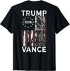 Trump Vance 2024 US Flag Vintage (Print On Back) T-Shirt , Unisex Cotton Tee