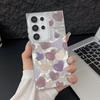 Love Hearts Pattern Feather Sparkling Hard PC Phone Case For Samsung S25 Ultra S24 FE S23 A36 A56 A16 A55 Glitter Shockproof TPU Soft Edge Slim Cover