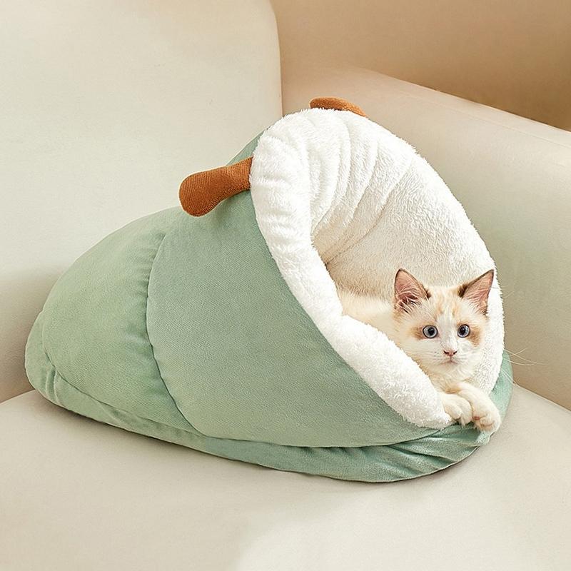 Dog Kennel Bed Winter Warm Cute Slippers Shaped Small Cat Dog Nest Deep Sleeping Bag Puppy Cave House Pet Supplies