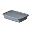 Nodahoro Enamel Storage Heat Medium With Seal Contents Gray Made In Container, Resistant, Square, Rectangle, Shallow, Size, Lid, Visible, +Gray,
