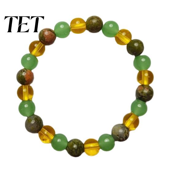 Elegant Casual Wrist Decor Handmade Natural Stone Stretch Bracelet, Adjustable Elastic Healing Faux Daily Wear Neutral Bracelet Crystal Spiritual