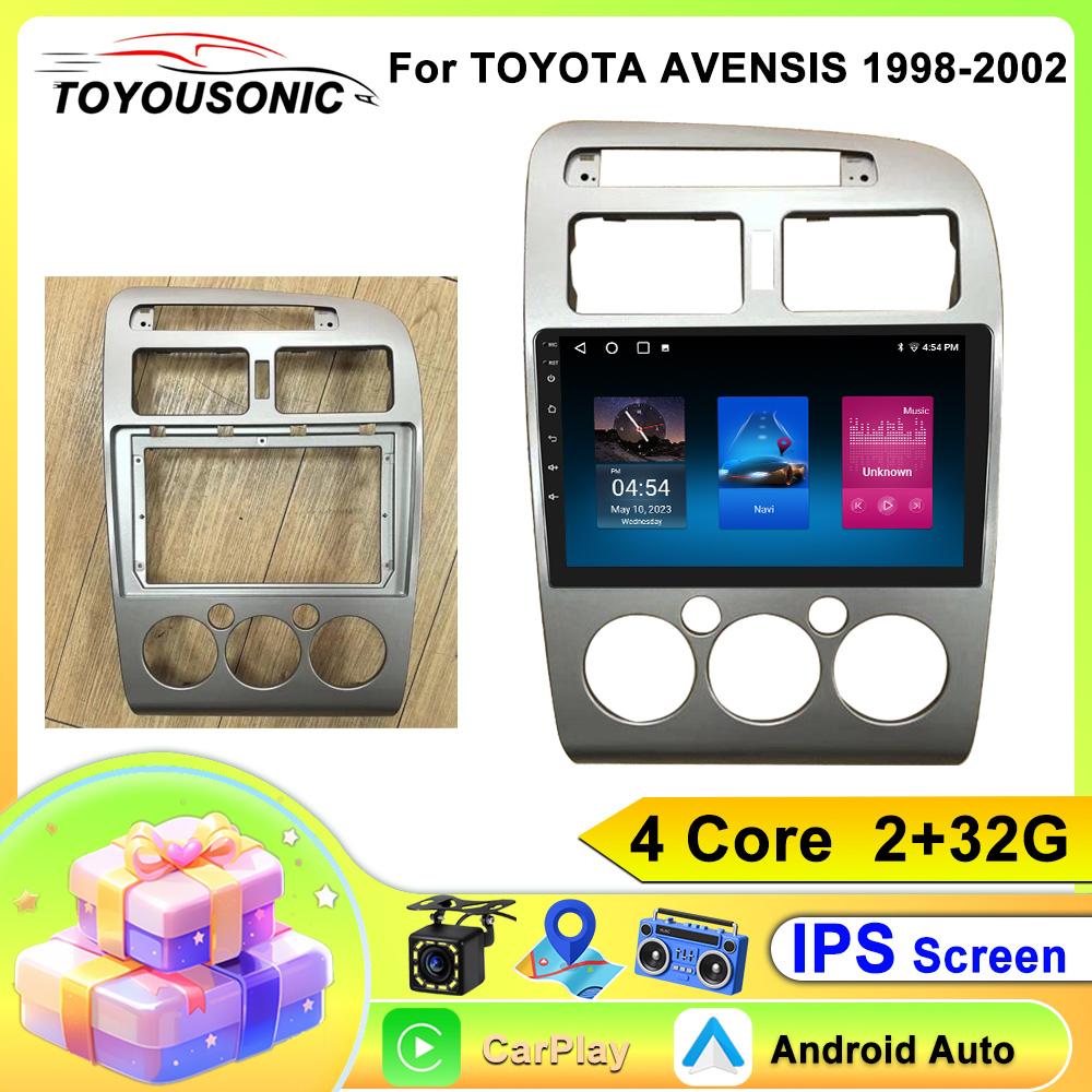 Автомобильное радио TOYOUSONIC для TOYOTA AVENSIS 1998-2002 Универсальный мультимедийный проигрыватель 8 ядер Carplay Android Auto 4G стерео 2 Din Android головное устройство