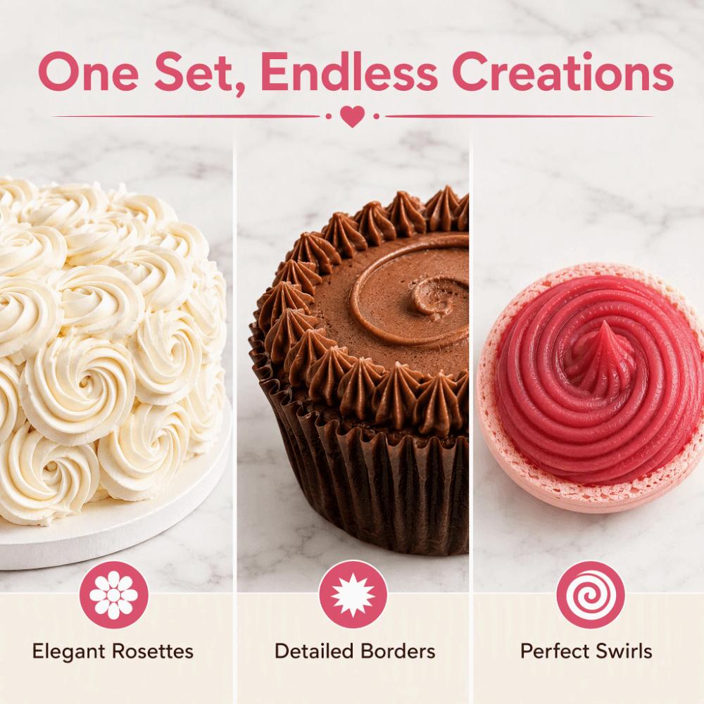5PCS Assorted Shapes Pastry Icing Nozzle Cake Decorating Tip  Cupcake Cake Cookie Baking