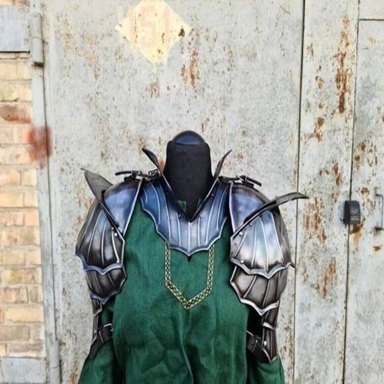 Medieval Steel Shoulder Pads with Gorget, Warrior, Shoulder Pad  with Gorget, Armor Set