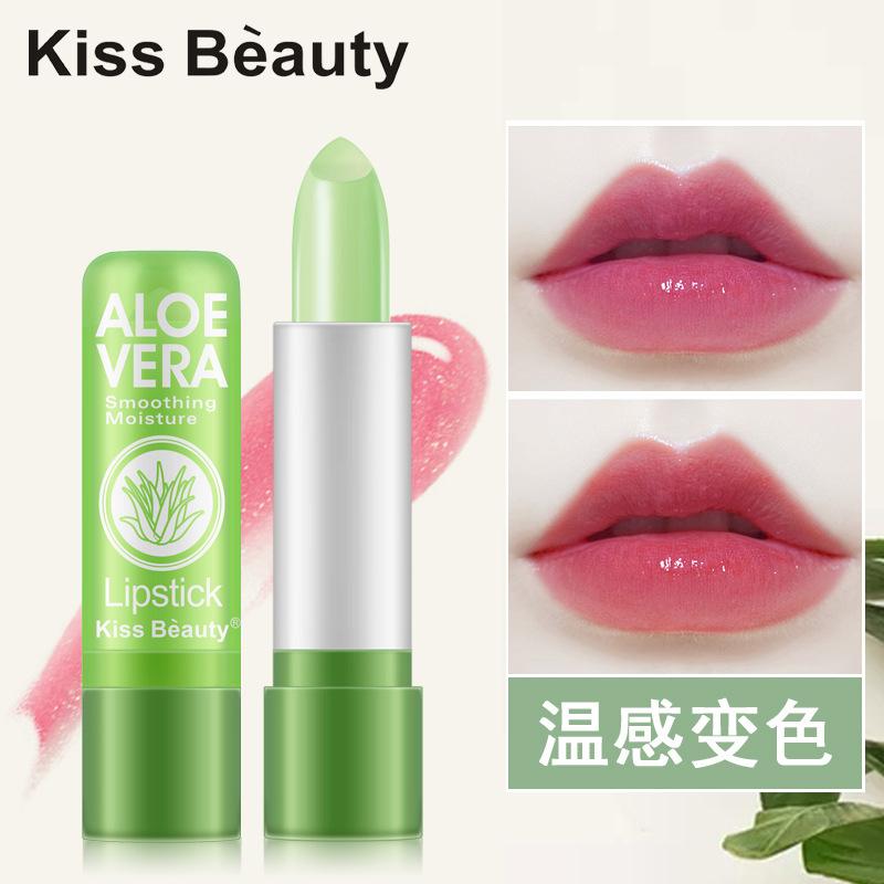 Kiss Beauty Помада с алоэ вера, меняющая цвет, бальзам для губ, восстанавливающий, увлажняющий, водостойкий, защищающий от сухости и трещин, помада, меняющая цвет от температуры