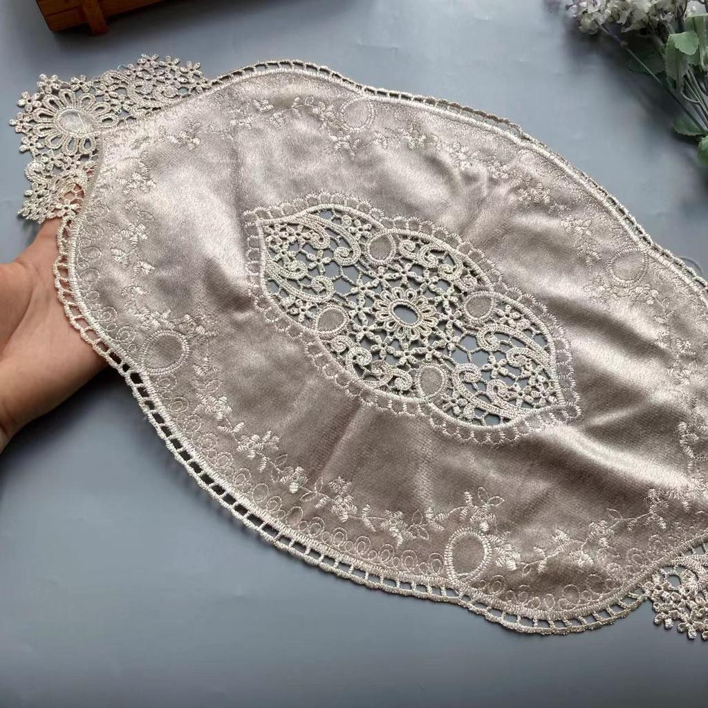 1Pcs for Dining Table Flower Embroidery Craft Placemat European Style Lace Insulation Plate Mat Anti-scald Coaster Table Pads