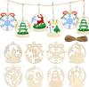 CINECE Tree Ornament, Wooden, 24 Pieces, 8 Types, Drop, 3D, 3D Strap, Hanging, Wall Hanging, Entrance Interior (DIY Available)