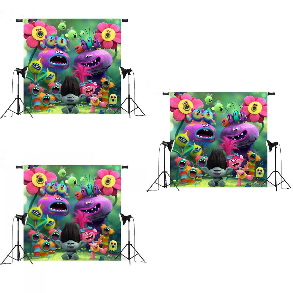 Trolls World Tour Themed Photo Backdrop For Kids Photography Studio Decoration Creative Prop