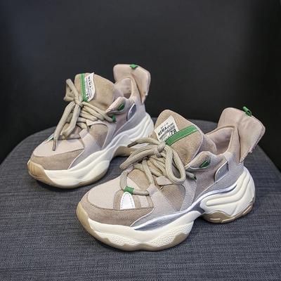 Осенние новые зеленые массивные кроссовки женские замшевые туфли на платформе повседневные туфли популярные женские туфли на платформе вулканизированные для женщин