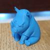 Украшение в виде сердитого маленького носорога, напечатанное на 3D-принтере, статуэтка носорога, настольная статуэтка носорога для украшения полки стола в домашнем офисе