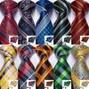 Designer Mens Necktie Striped Floral Silk Tie Pocket Square Cufflinks Neck Tie Set Suit for Wedding Party