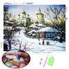 5D Полная Алмазная Картина Играть Снежный Пейзаж Искусство Стразы Алмазная Вышивка Город Вышивка Крестом Рукоделие Настенное Искусство