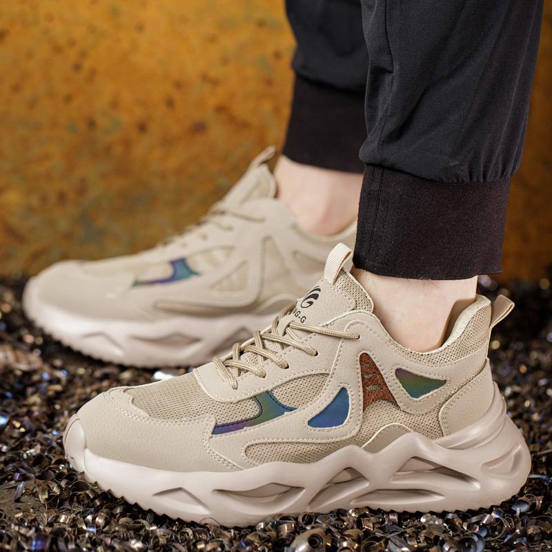 Lightweight Steel Toe Shoes Work Sneakers For Men Anti-smash Anti Puncture Safety Shoes Breathable Protective Shoes Non-slip