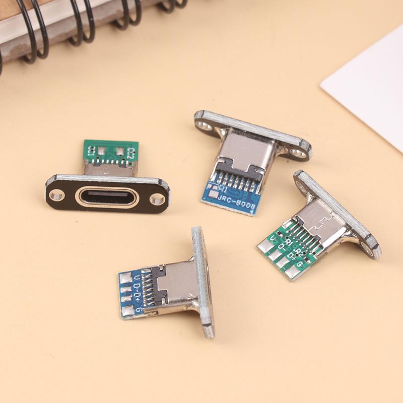 5 шт. разъем USB 3.1 Type C с винтовой фиксирующей пластиной Type-C USB Jack 3.1 Type-C 2Pin 4Pin женский разъем разъем для зарядки порт
