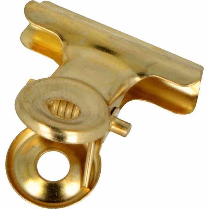 6 pinces bulldog or - 2,3 x 2,1 x 1,4 cm