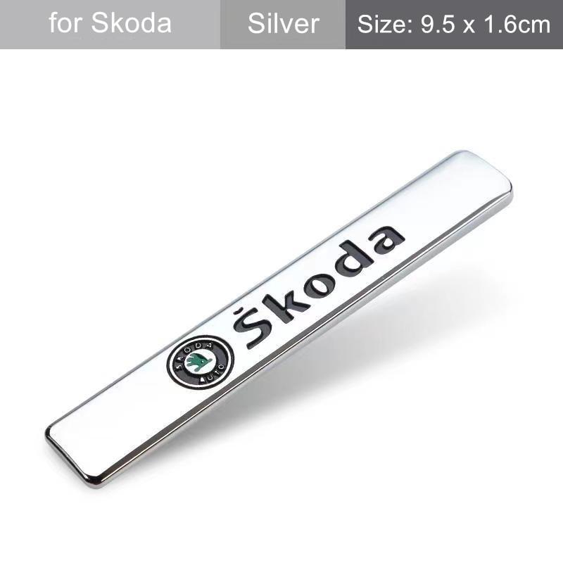 Thickened 3D Metal Car Emblem Badge Tear Resistant Door Decal Buffer Anti-Collision Exterior Decoration For Skoda Octavia A5 A7 VO9