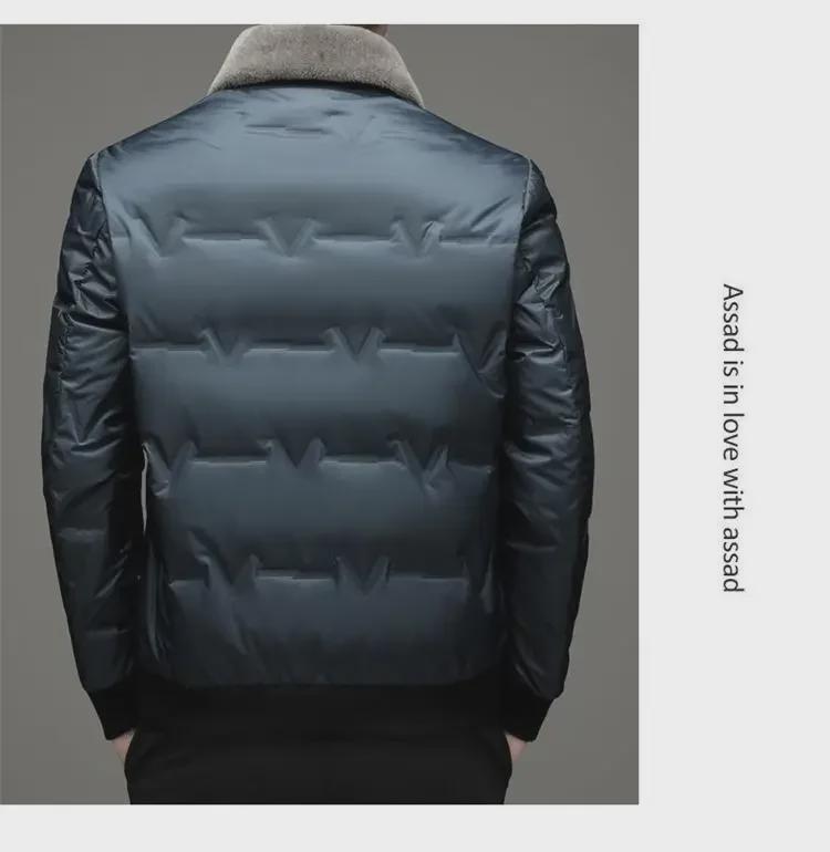 Мужское зимнее бархатное хлопковое пальто с лацканами - теплое, толстое, куртка для пап среднего и пожилого возраста