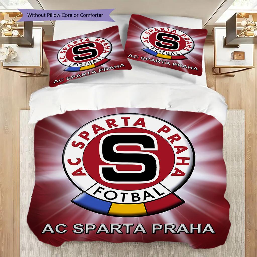 AC Sparta Praha Узор Комплект постельного белья Одеяло Постельное белье Наволочка Домашний декор Подарок на день рождения (1 пододеяльник + 2 наволочки, без наполнителя)