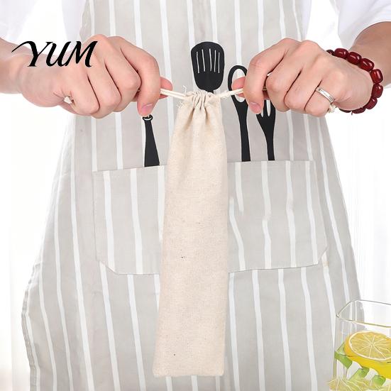 Portable Cutlery Storage for Picnic Drawstring Bag, Reusable Utensil Pouch, Washable Holder with Organizer Chopsticks Spoons And Straws Protective