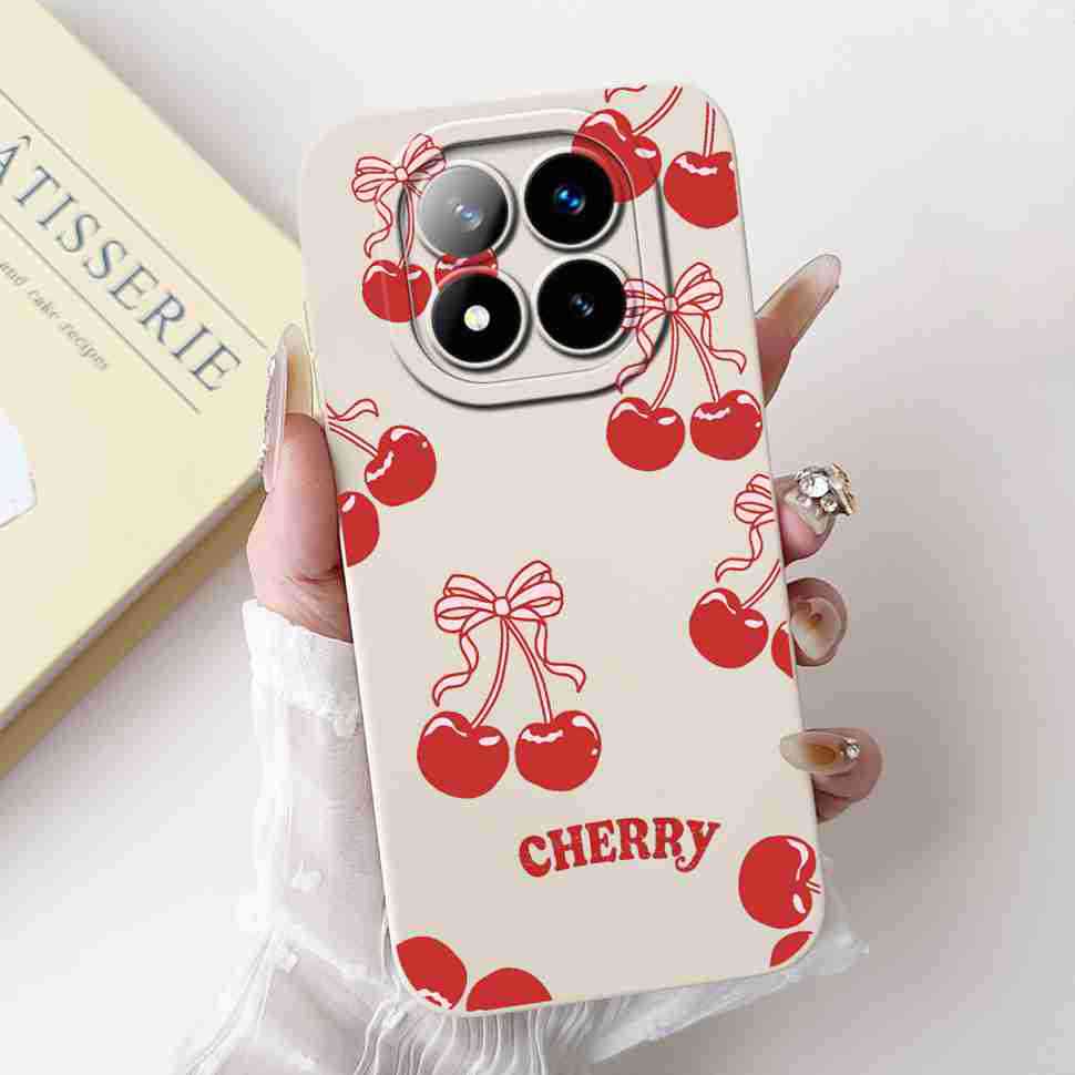 For Xiaomi Redmi Note 14 Pro+ 5G Case Cherry Print Cute Butterfly Soft Silicone Cover For Redmi Note 14Pro Plus 5G 6.67" Bumper