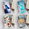 For Oppo A15 A15S A16 A16S A17 A17K A35 A58 Phone Cases Beautiful Blue Butterfly Flowers Pattern Transparent Silicone Anti Slip Housing For Oppo Shell