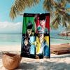proof beach towel with Gorillaz band pattern - soft,absorbent,quick-drying,machine washable - perfect for swimming,camping,bathing