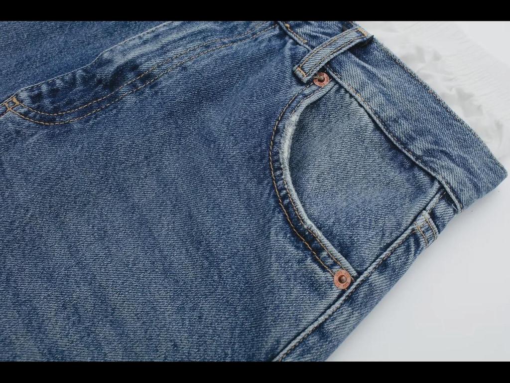 Осенняя женская джинсовая юбка-боксер с разрезом спереди 2023 года