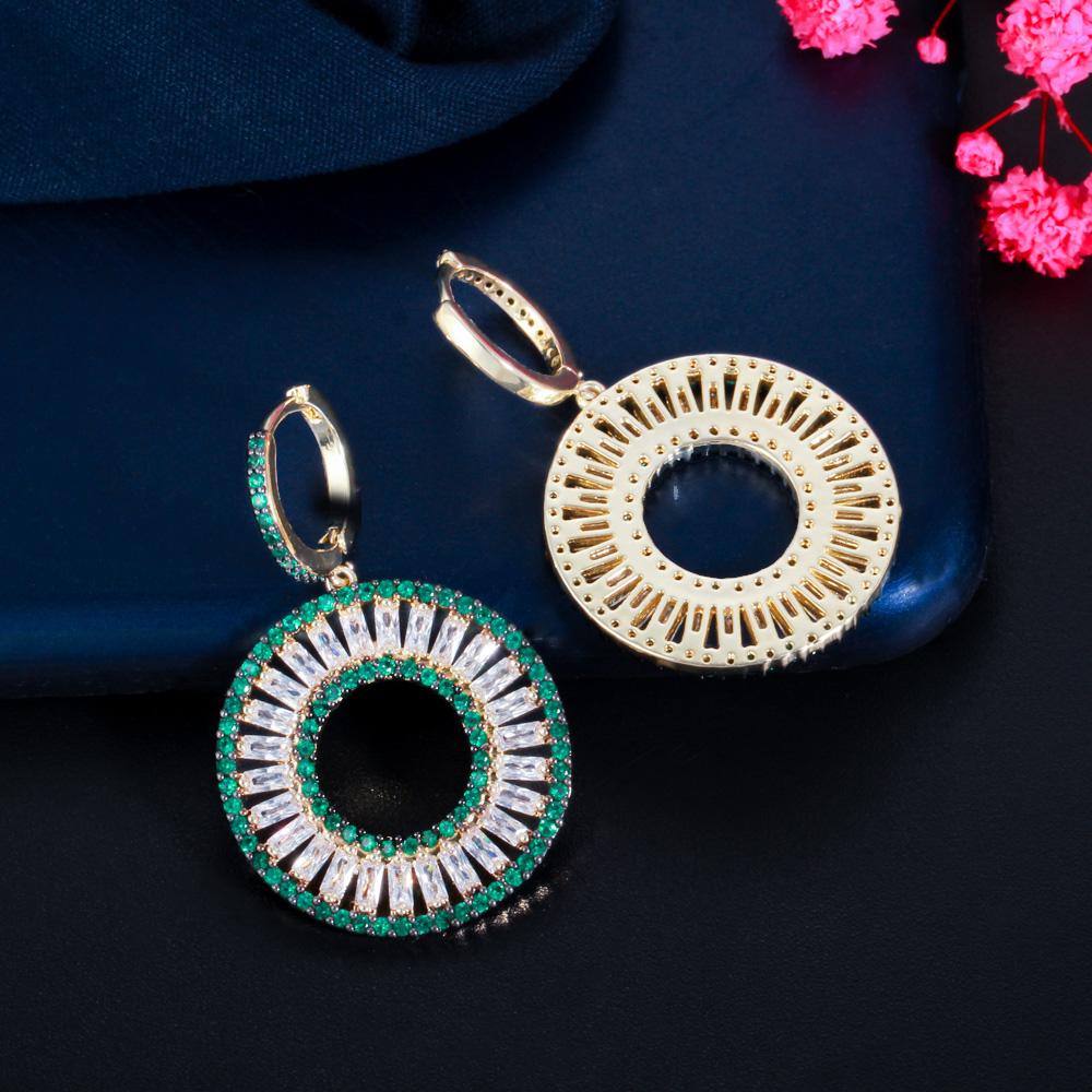 Ювелирные изделия в форме круга с блестящим цирконием CMM золотого цвета