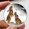 Modern Embossment Hobby Collection Round 2023 Year of The Rabbit Australia Chinese Zodiac Souvenir Medal Home Supplies New Badge
