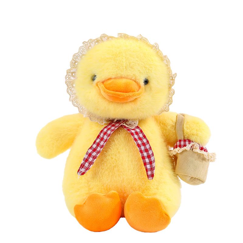 Yellow Duck Plush Toy with Scarf - Cute Little Doll Animal Figure, Perfect Birthday Gift Ornament