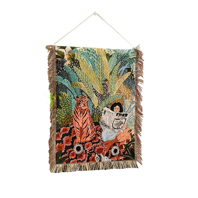 60x80cm Cartoon Print Pattern Retro Crafts Chic Pendant Decorative Tassels Ornaments Hanging Handmade Home Decoration